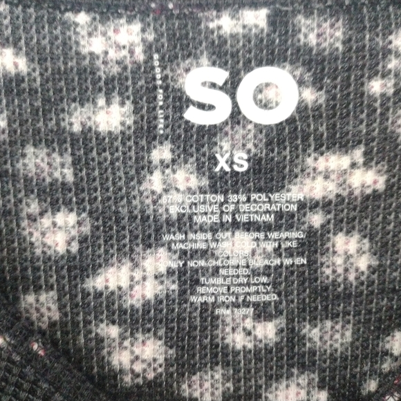 SO Juniors Long Sleeve Floral Top XS - Picture 6 of 7